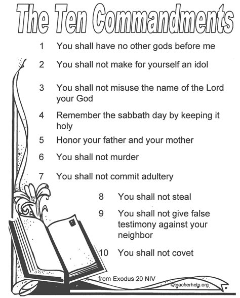 Printable Ten Commandments