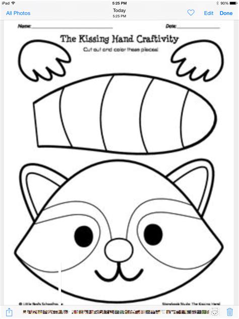 Printable The Kissing Hand Activities