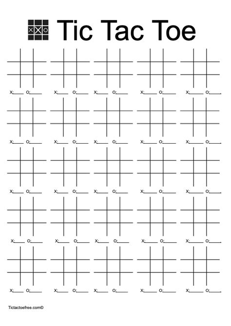 Printable Tic Tac Toe