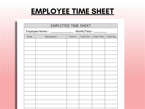 Printable Time Cards