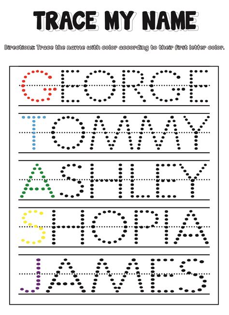 Printable Tracing Names