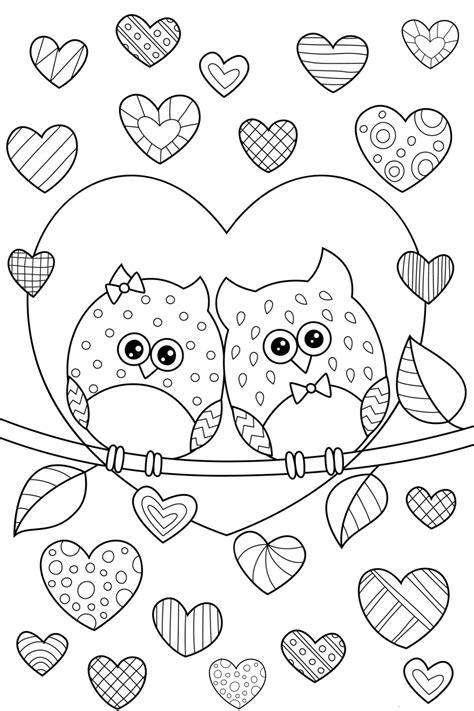 Printable Valentine Color Pages