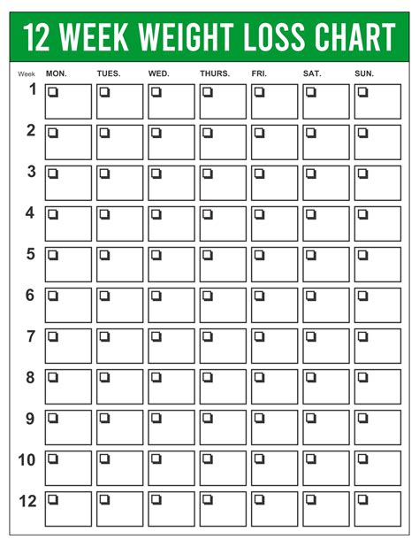 Printable Weight Loss Calendar
