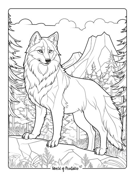Printable Wolf Coloring Page