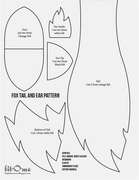 Printable Wolf Ears Template