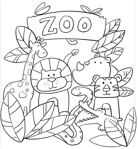 Printable Zoo Animals Coloring Pages