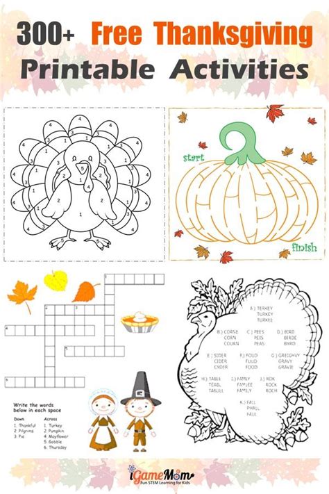 Printables For Thanksgiving Activities