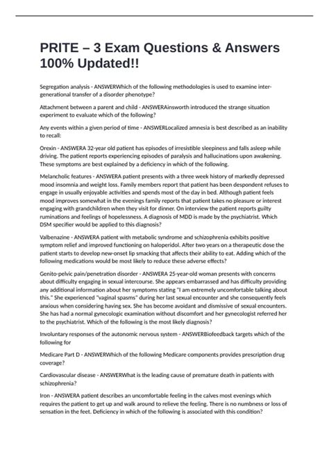 Prite Exam Questions Kindle Editon