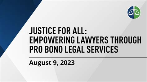 Pro Bono Legal Services: Empowering the Voiceless and Advancing Social Justice