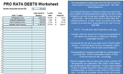 Pro Rata Debts Work Sheet Answers Doc