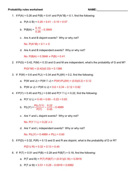 Probability Tests And Answers Doc