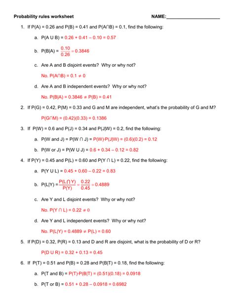Probability Tests With Answers Doc