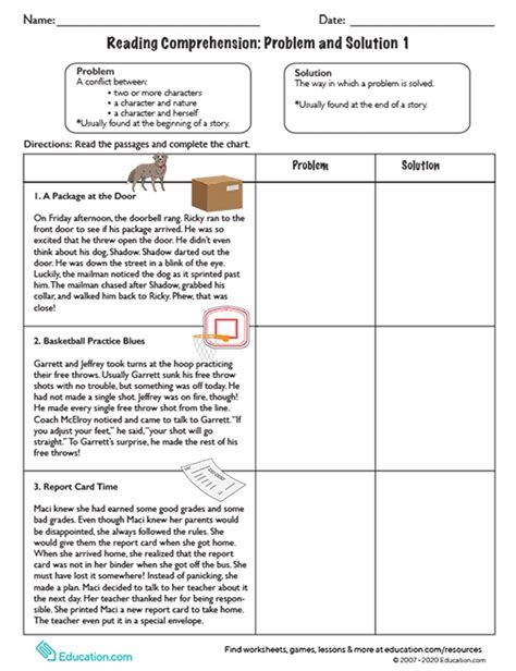 Problem And Solution Reading Worksheets Bing Kindle Editon