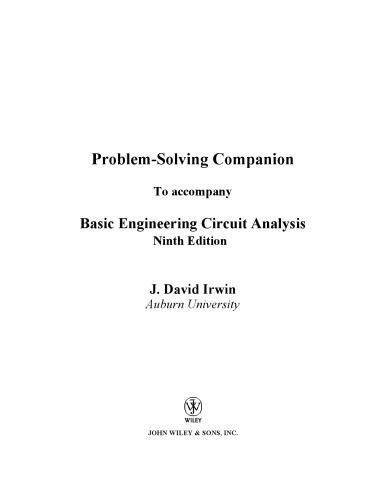 Problem Solving Companion To accompany Basic Engineering Circuit Analysis Ninth Edition (Solution Manual Only) Ebook Reader