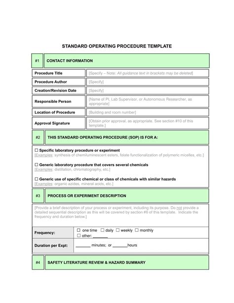 Procedure Template Word Free