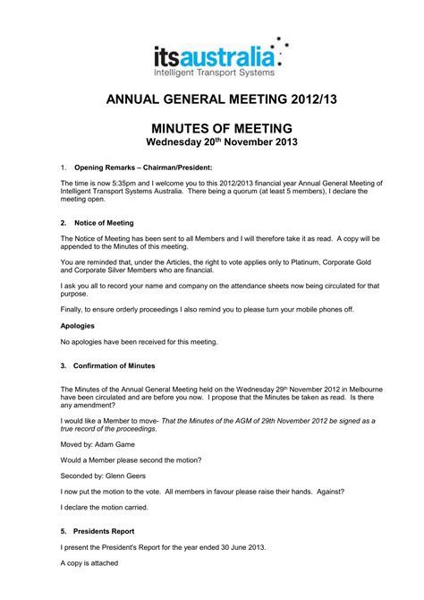 Proceedings of the ... Annual General Meeting Doc