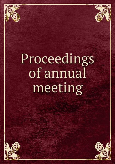 Proceedings of the ... Annual Meeting... Epub