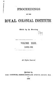 Proceedings of the Royal Colonial Institute Reader