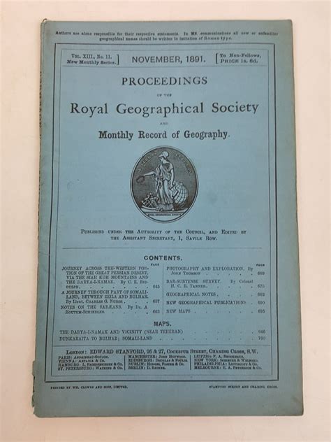 Proceedings of the Royal Geographical Society and Monthly Record of Geography Doc