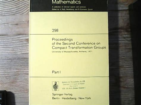 Proceedings of the Second Conference on Compact Transformation Groups. University of Massachusetts, PDF