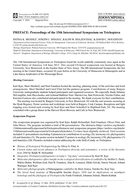 Proceedings of the Second International Symposium on Trichoptera PDF