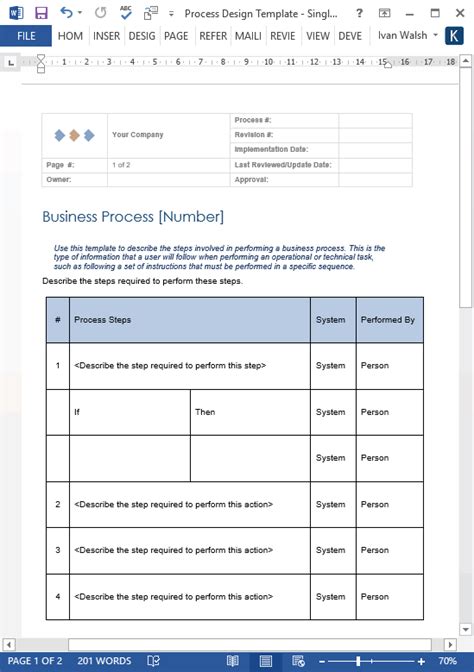 Process Template Word