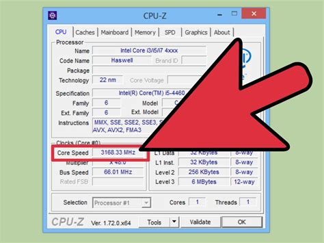 Processor clock speed: