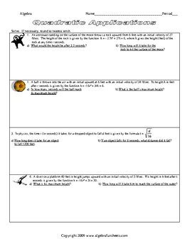 Prodigious Quadratic Equations And Vertical Motion Answers PDF