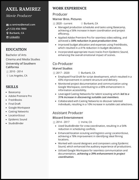 Producer Resume Template