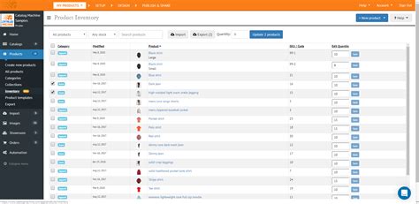 Product Catalog Management System Online Store Inventory