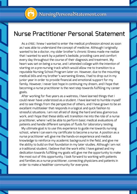 Professional Goal Statement Psychiatric Nurse Practitioner Ebook Reader