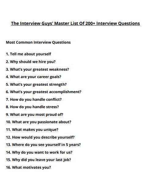 Professional Interview Questions And Answers Pdf Doc