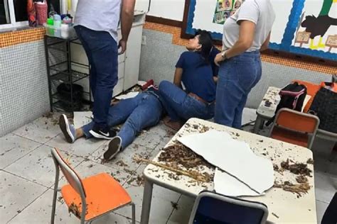 Professora cai do segundo andar e sofre ferimentos graves