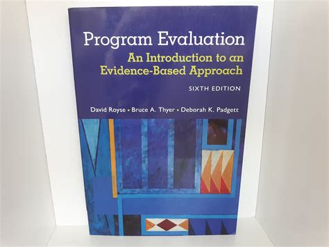 Program Evaluation An Introduction to an Evidence-Based Approach PDF