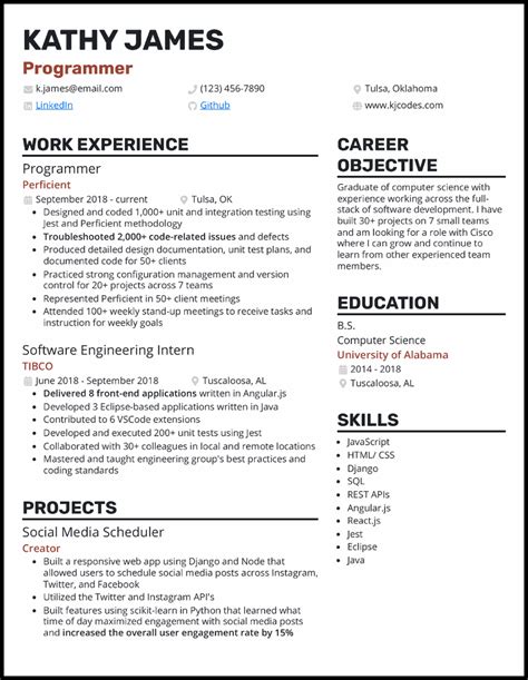 Programmer Resume Template