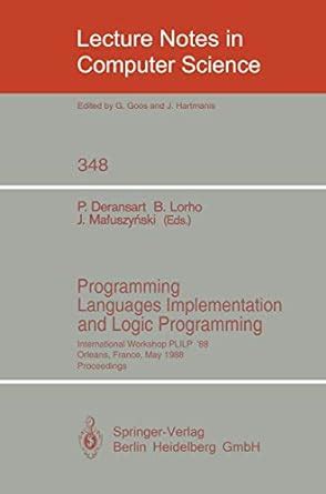 Programming Languages Implementation and Logic Programming International Workshop PLILP 88 Kindle Editon