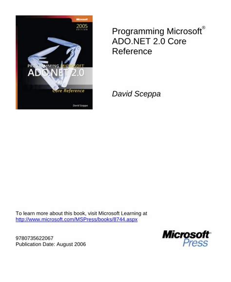 Programming MicrosoftÃ‚Â® ADO.NET 2.0 Core Reference Doc