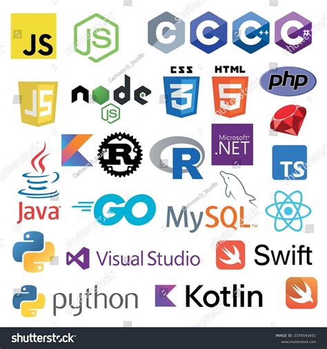 Programming language logos: