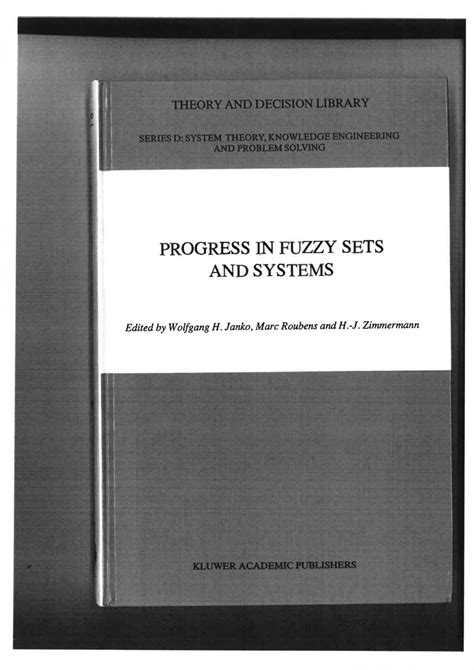 Progress in Fuzzy Sets and Systems 1st Edition PDF
