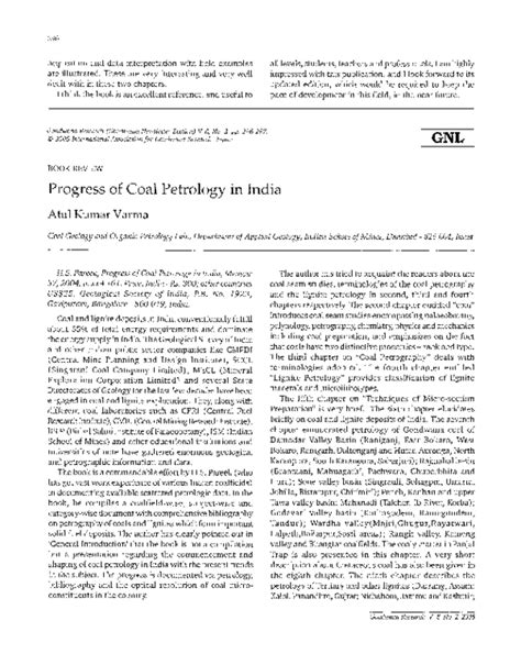 Progress of Coal Petrology in India Doc