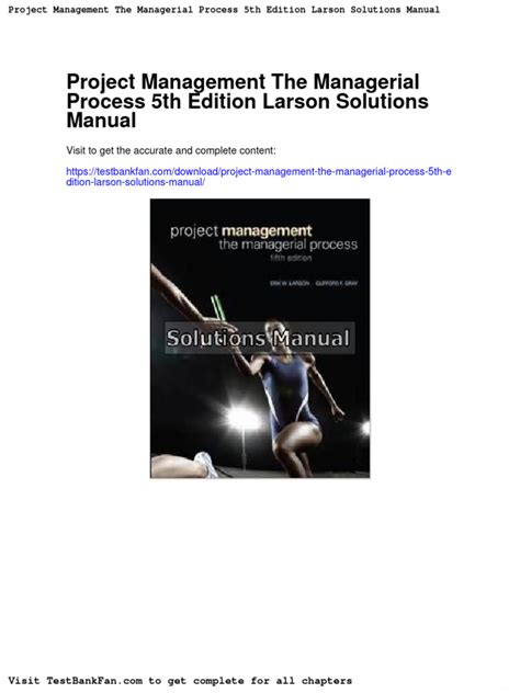 Project Management 5th Edition Larson Solutions Manual Ebook Epub