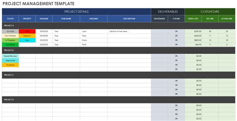 Project Management Template Google Sheets Free