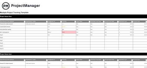 Project Manager Template Excel