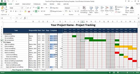 Project Tracking Template Excel Free Download