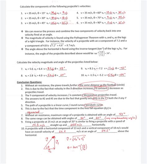 Projectile Motion Lab Answers Doc