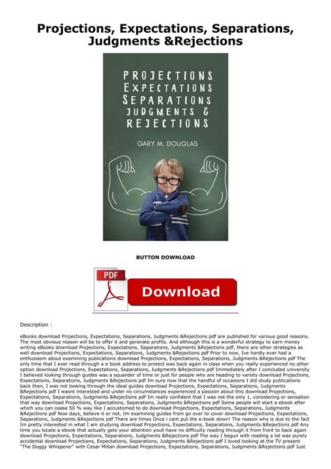 Projections Expectations Separations Judgments and Rejections Reader