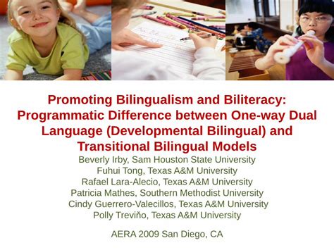 Promoting bilingualism: