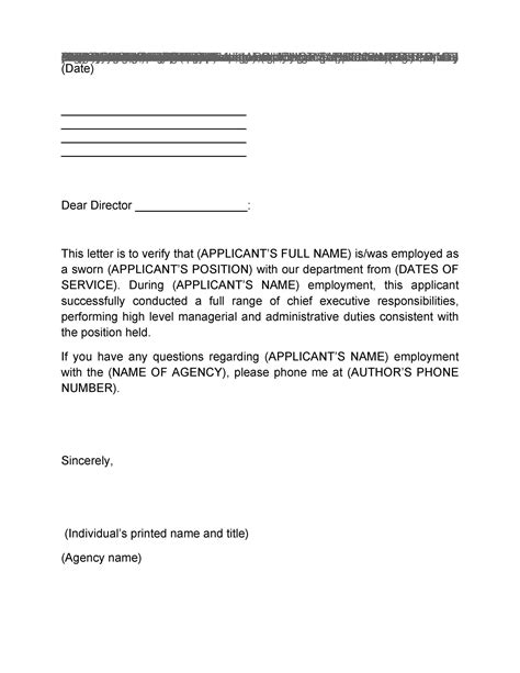 Proof Of Work Letter Template