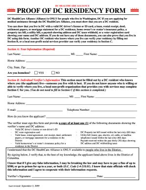 Proof of Residency Requirements for Washington State