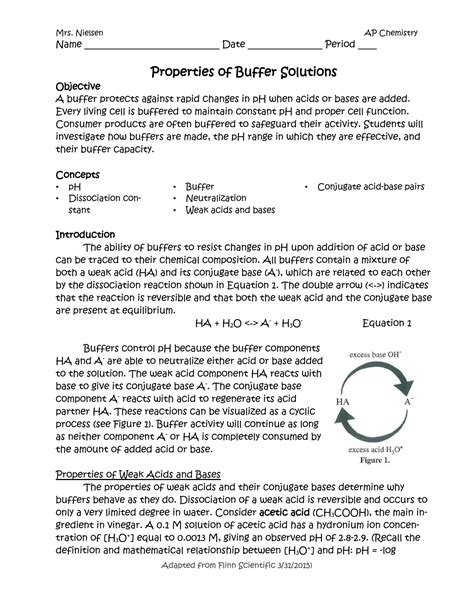 Properties Of Buffer Solutions Flinn Answer Key PDF